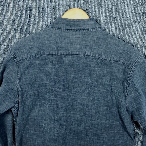 Wrangler Shirt men's XL Gray Denim long sleeve Black Pearl snap Casual Western - Picture 5 of 11
